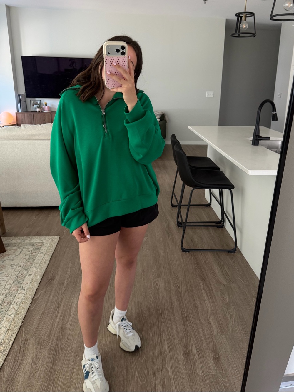 Green Spanx Air Essentials 1/4 Zip Sweatshirt